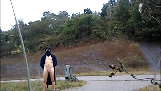 Public nudity   flashing from a bridge