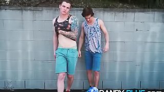 Gorgeous dirty talking bottom slut Justin Owen takes Zane Porters big dick