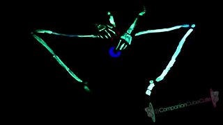 Blacklight Skeleton Masturbation and Cum