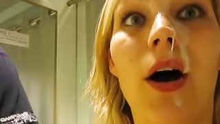 German Blonde Teen Getting Fat Facial In Public